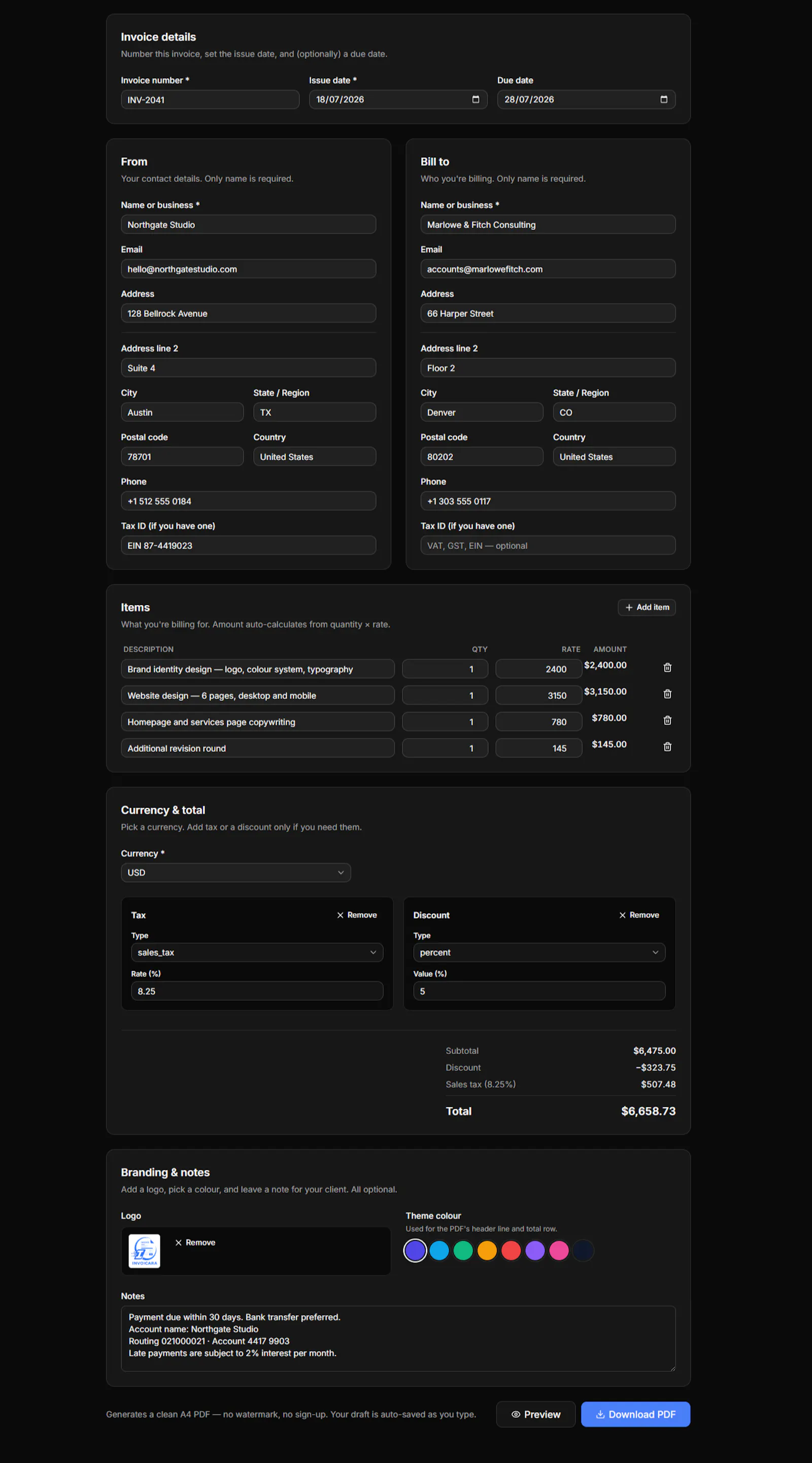 Invoicara screenshot 3