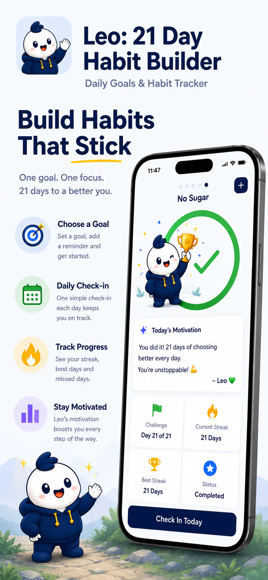 Leo: 21 Day Habit Builder screenshot