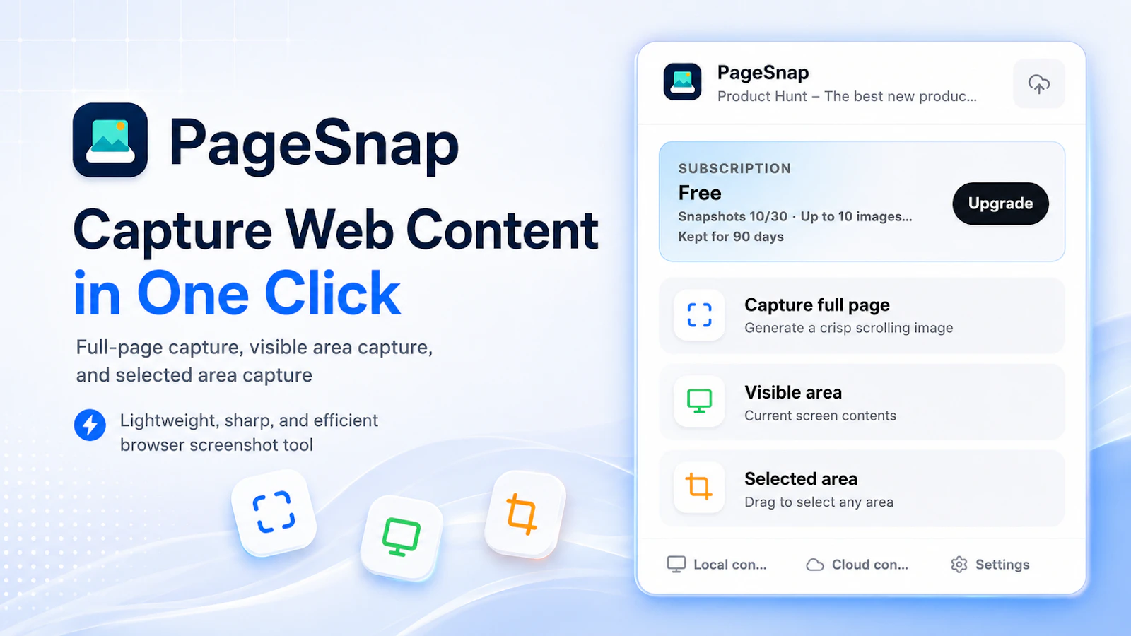 PageSnap Cloud Snapshots screenshot 1