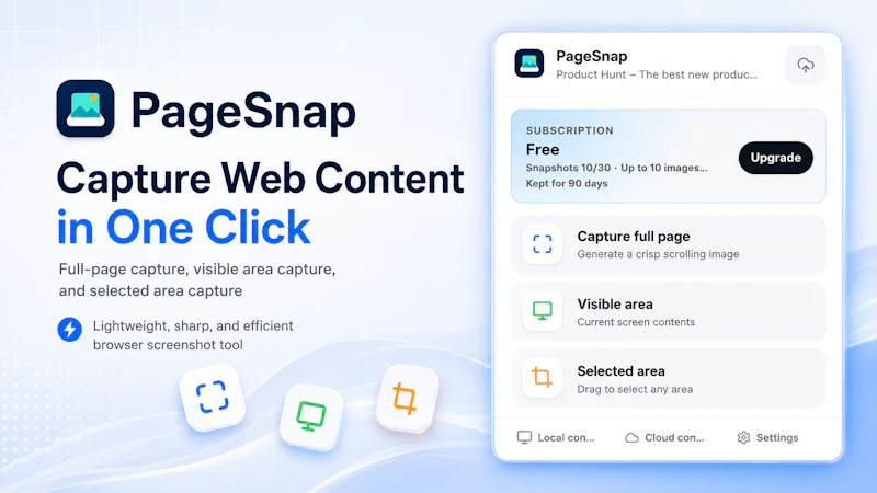 PageSnap Cloud Snapshots screenshot 1
