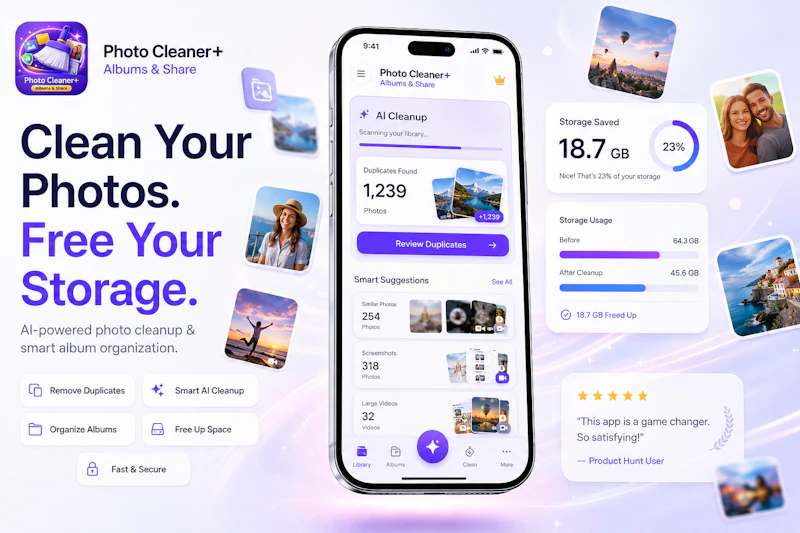 Photo Cleaner+: Albums & Share screenshot 1