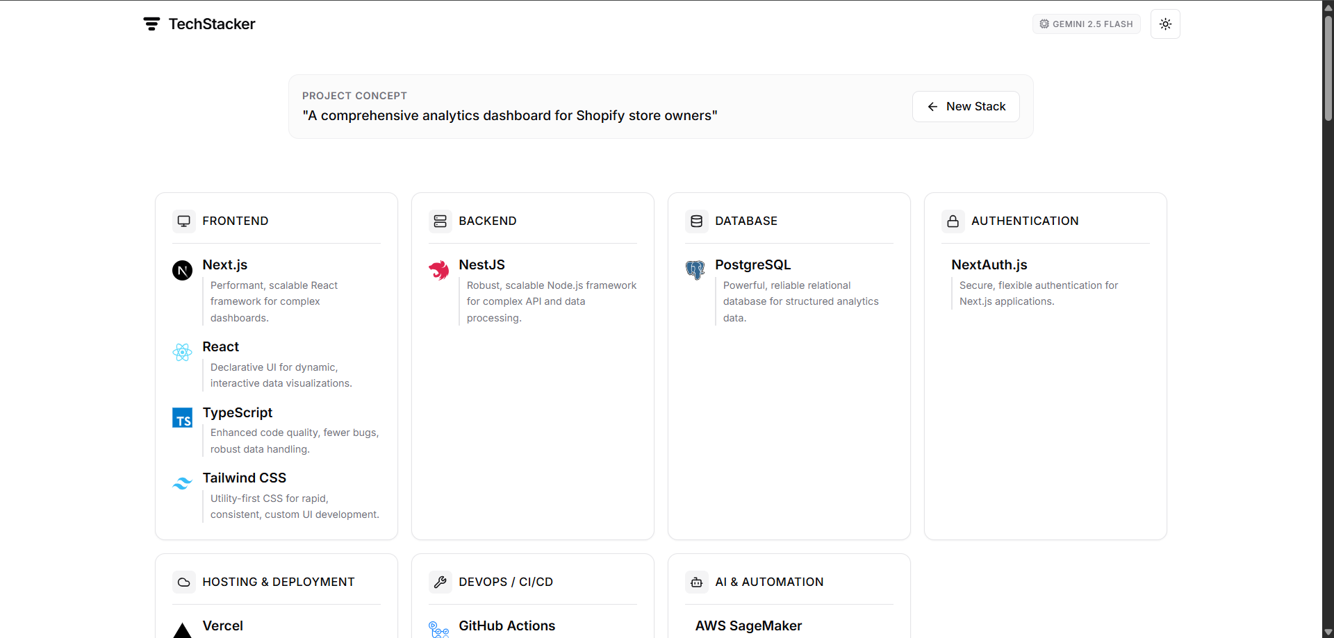TechStacker – AI Tech Stack Generator gallery image