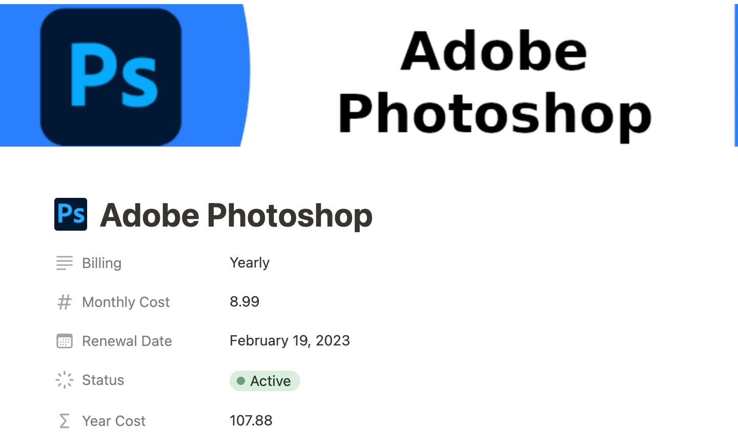 Subscription tracker gallery image