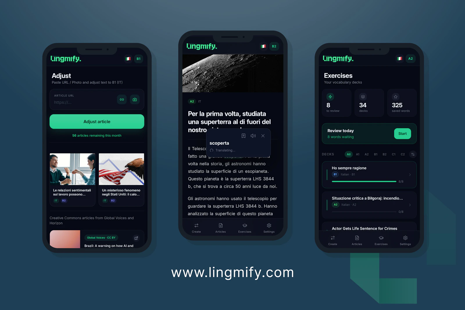 Lingmify.com screenshot 2