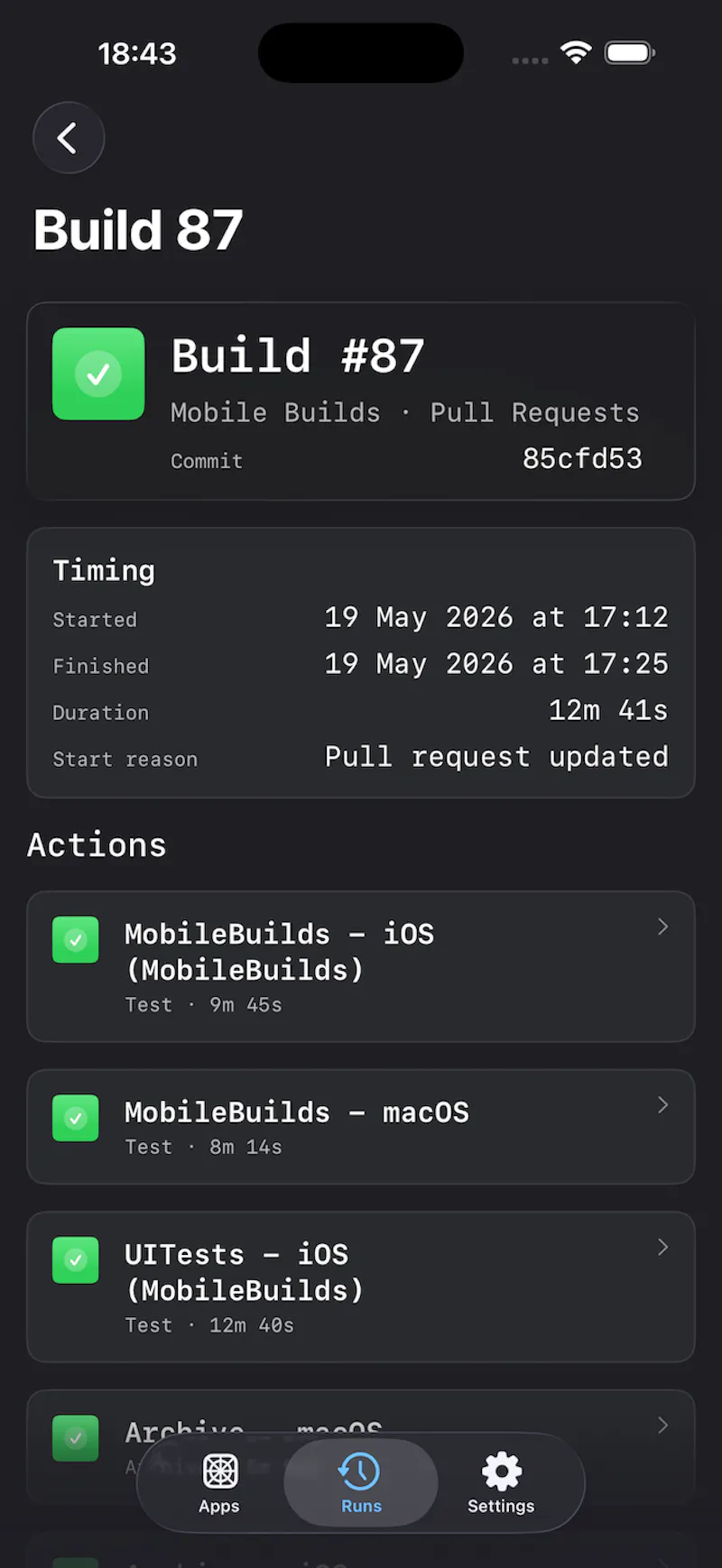 Mobile Builds screenshot 5