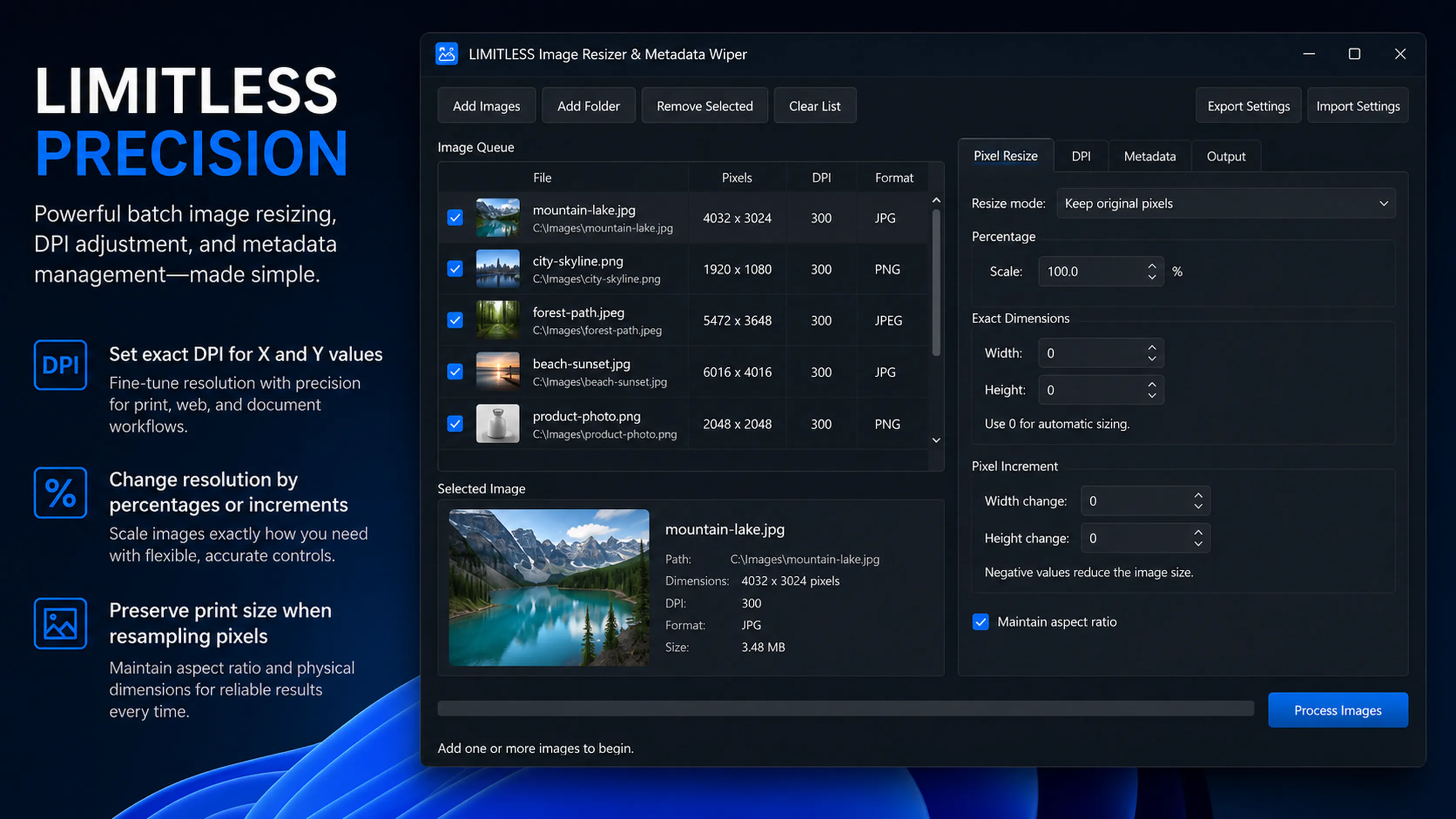 LIMITLESS Image Resizer & Metadata Wiper gallery image