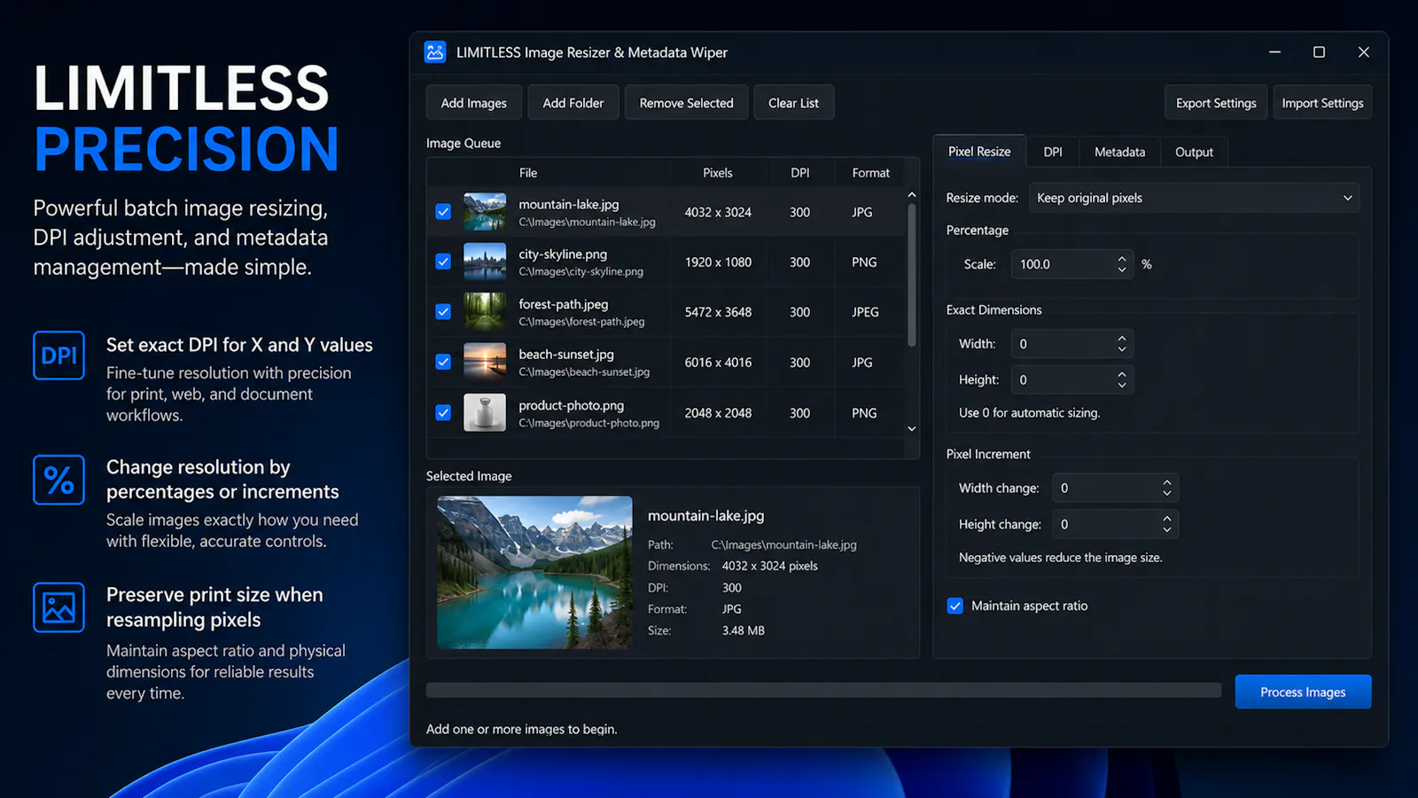 LIMITLESS Image Resizer & Metadata Wiper screenshot 5