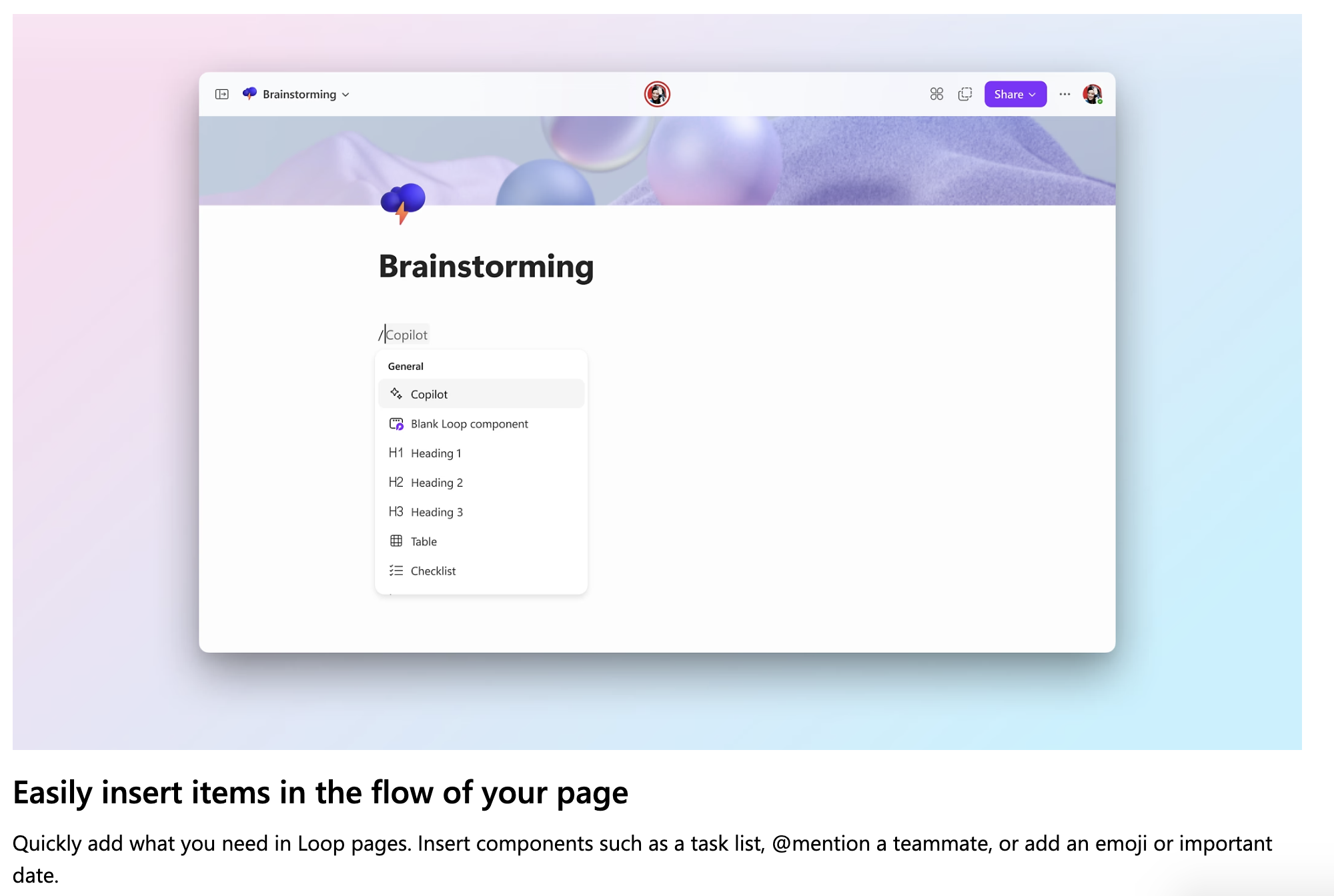 Microsoft Loop gallery image