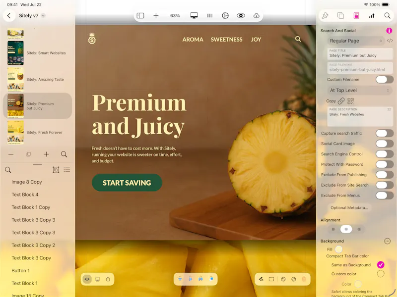 Sitely iPad AI+Visual Website Builder screenshot 6