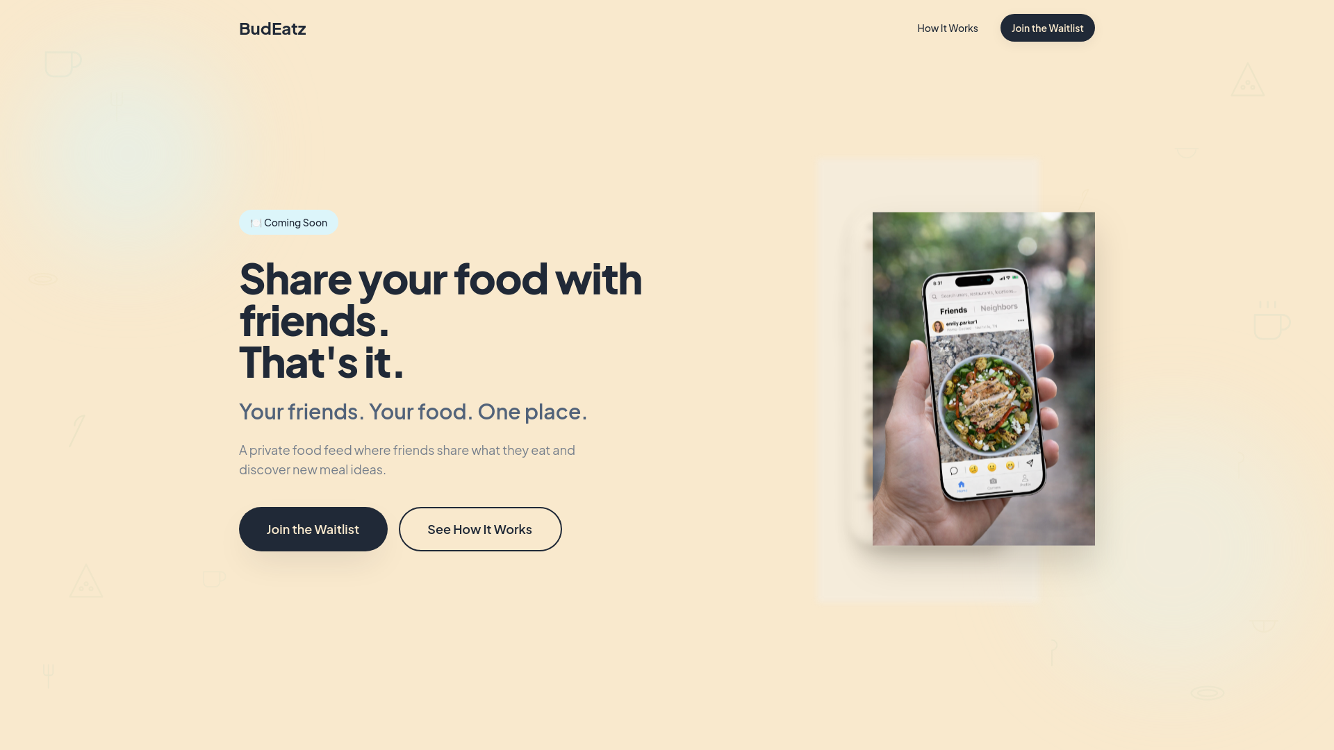BudEatz - Main product screenshot demonstrating key features and user interface