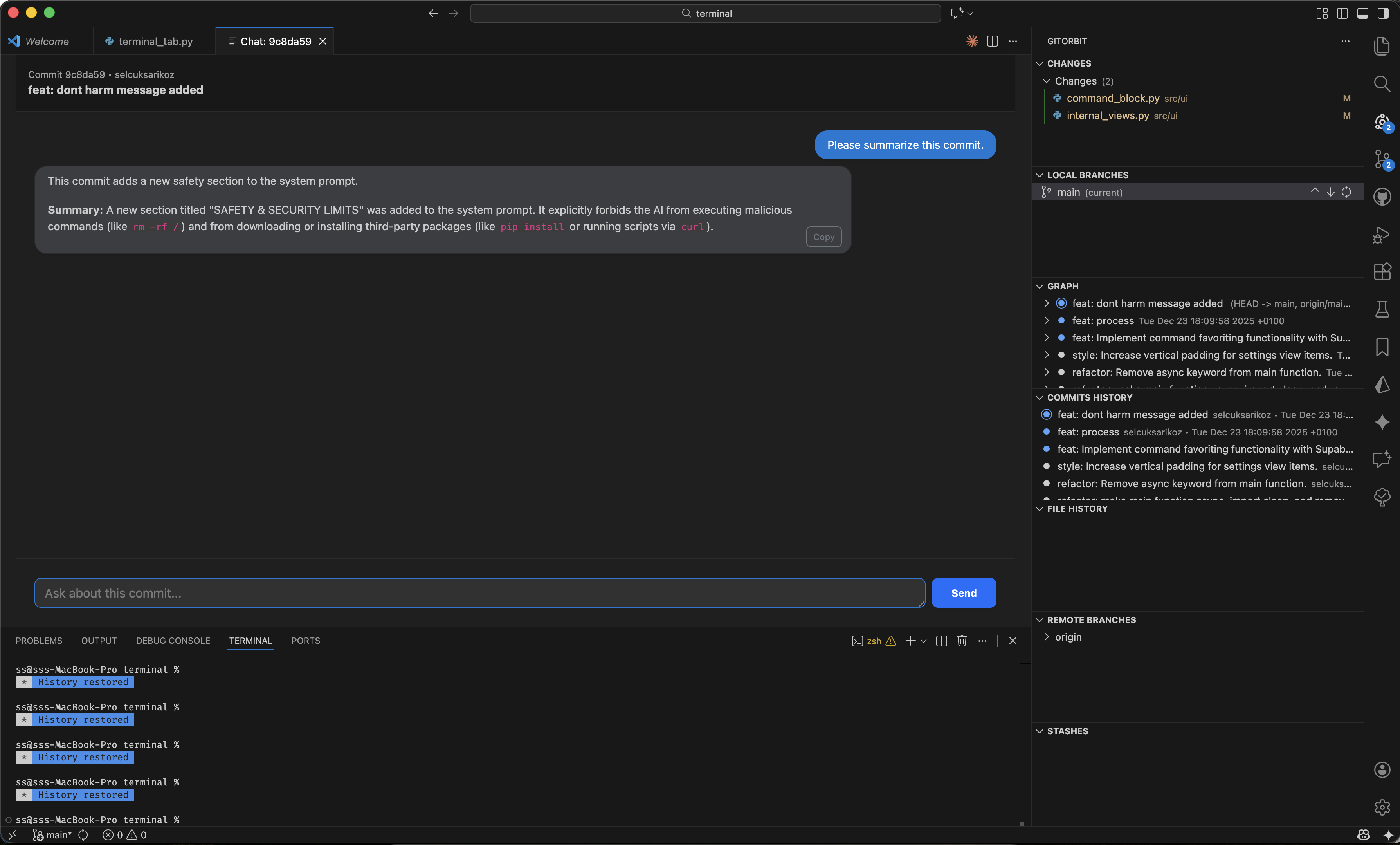 GitOrbit - Git Management for Vscode - Main product screenshot demonstrating key features and user interface