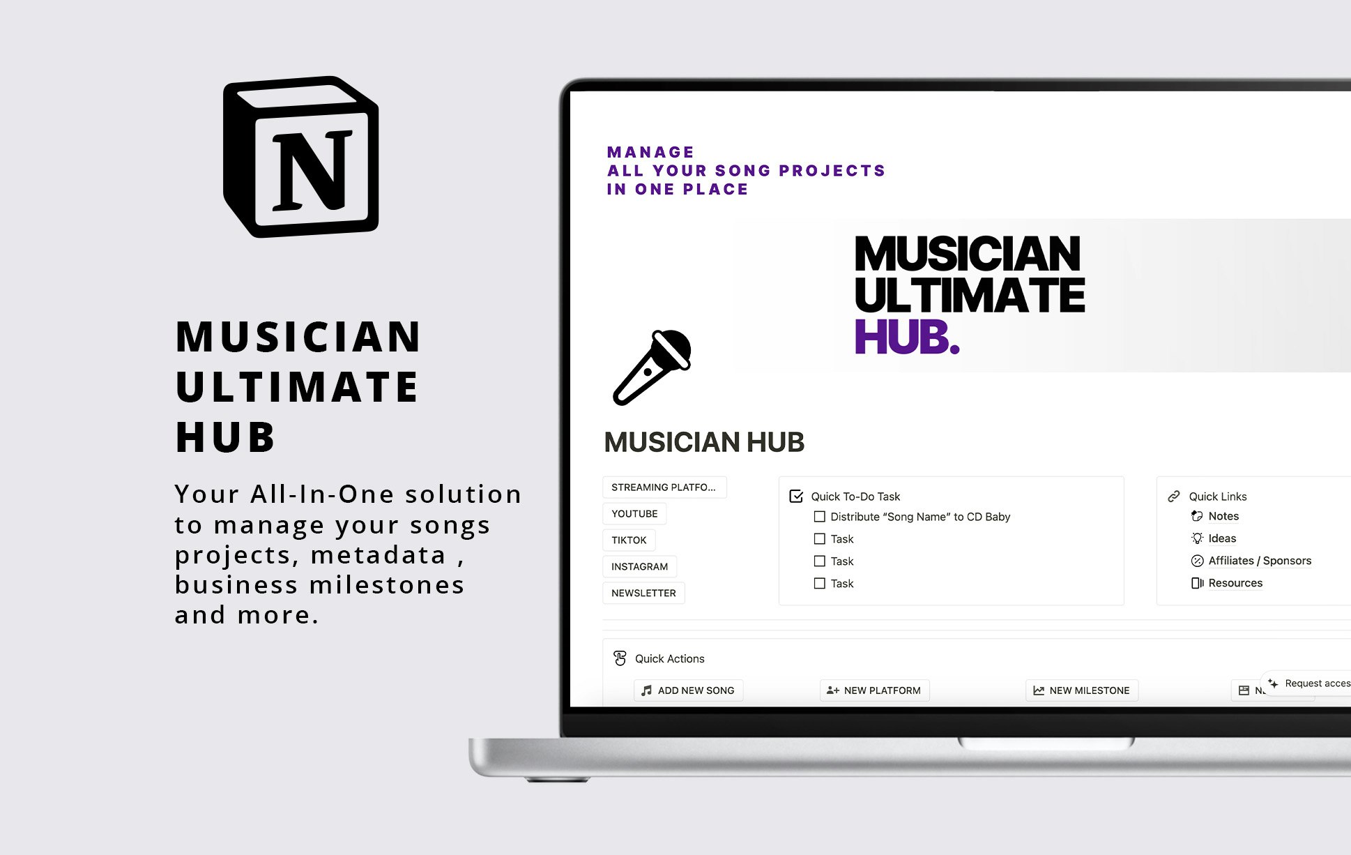 Mídia 2 de Músico Ultimate Hub - Modelo de noção