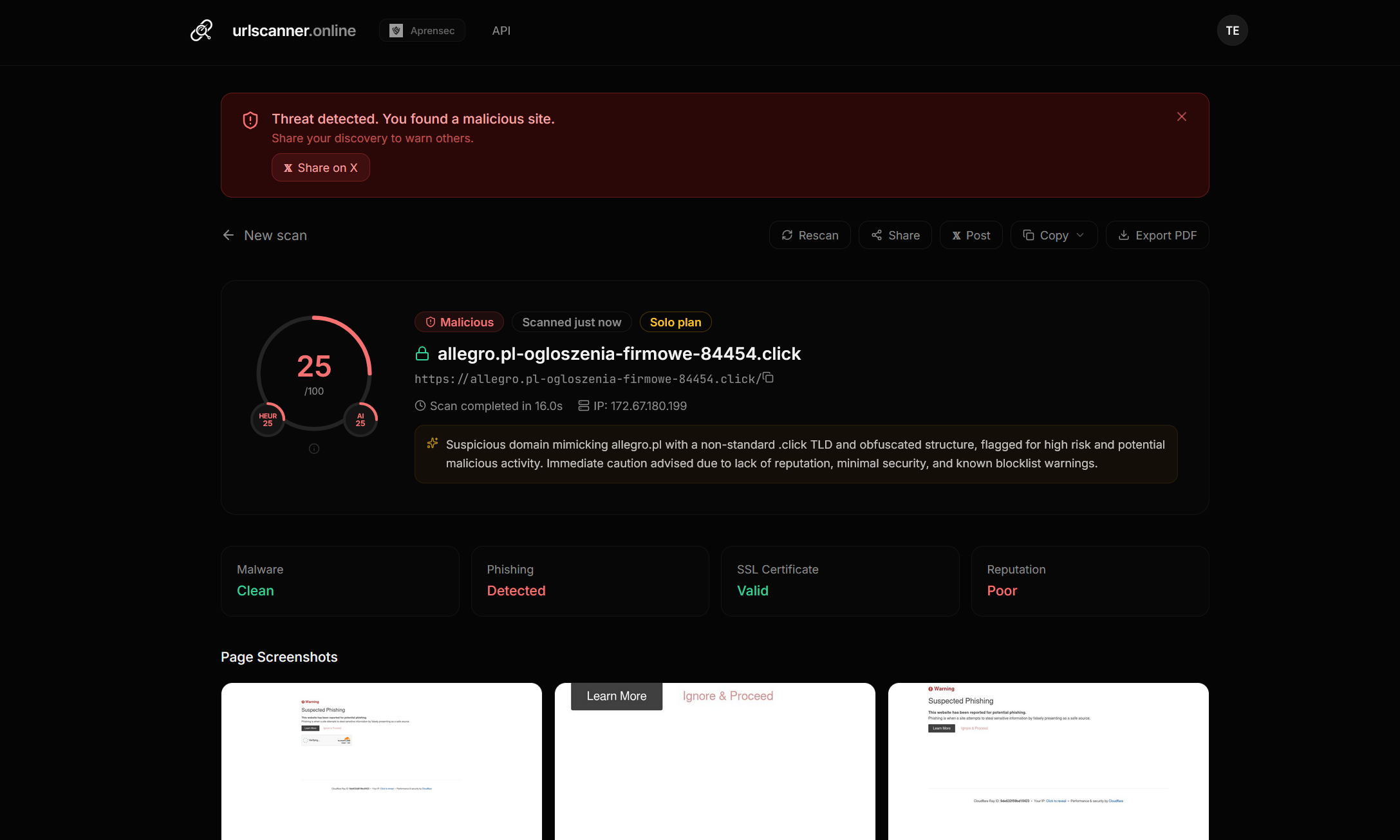 URL Scanner Online (Aprensec) gallery image