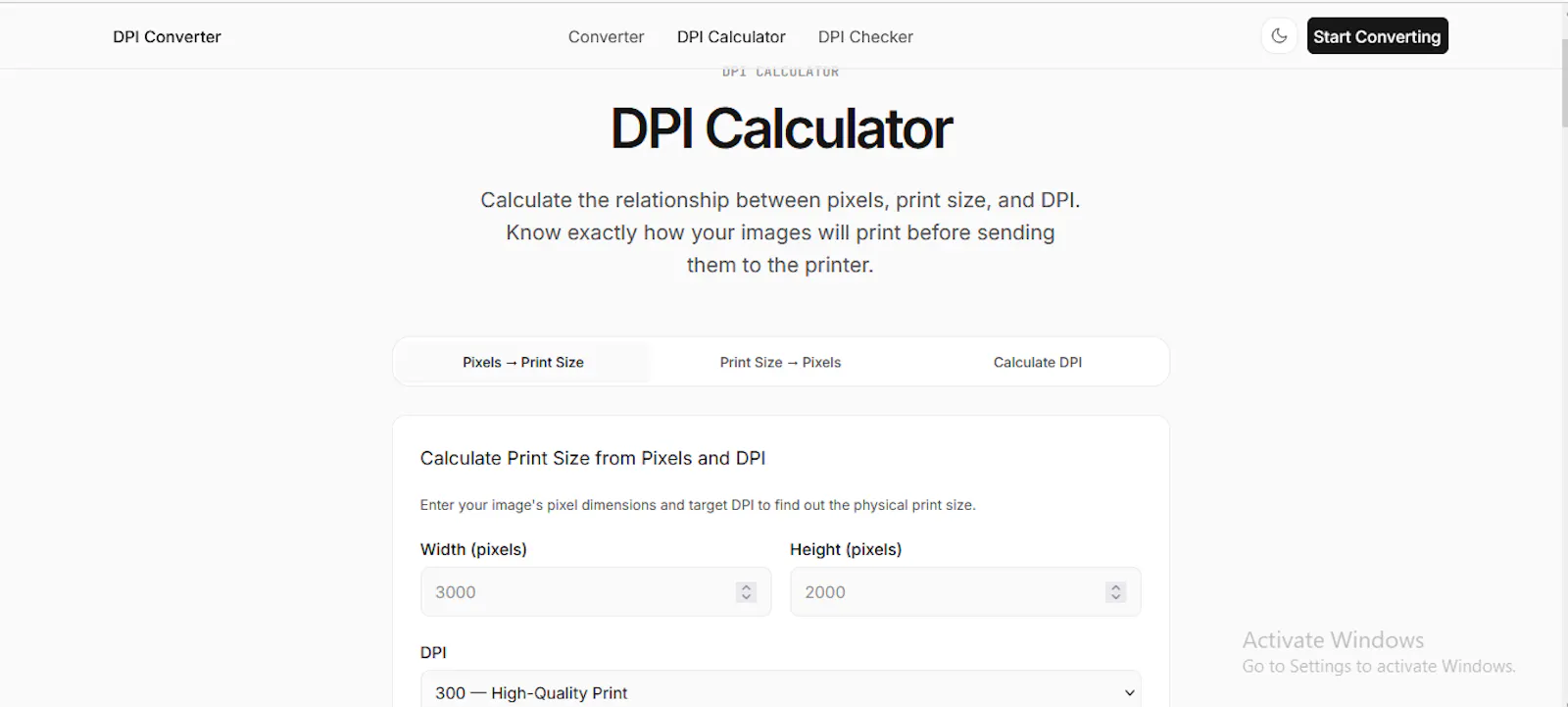DPI Converter screenshot 2
