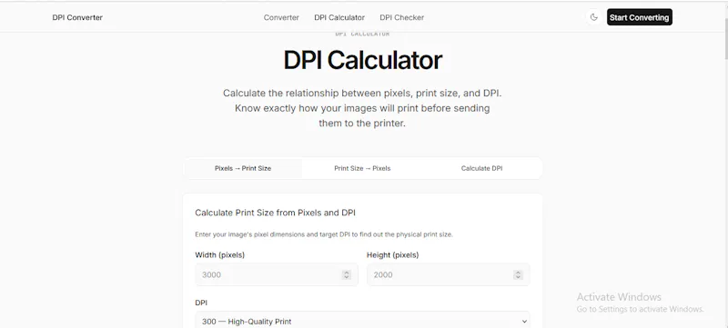 DPI Converter screenshot 2
