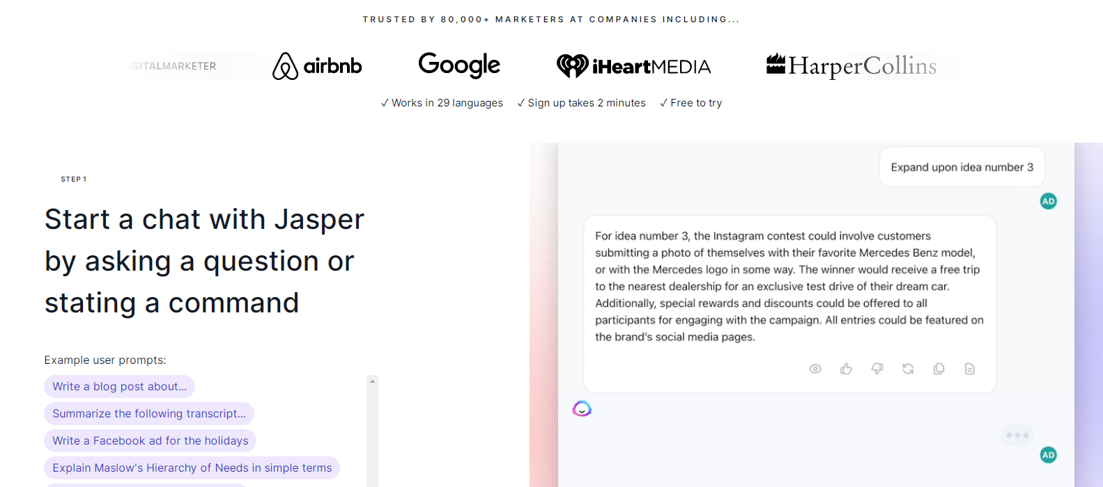 Chat jasper - Chat AI para creadoras de contenido media 2