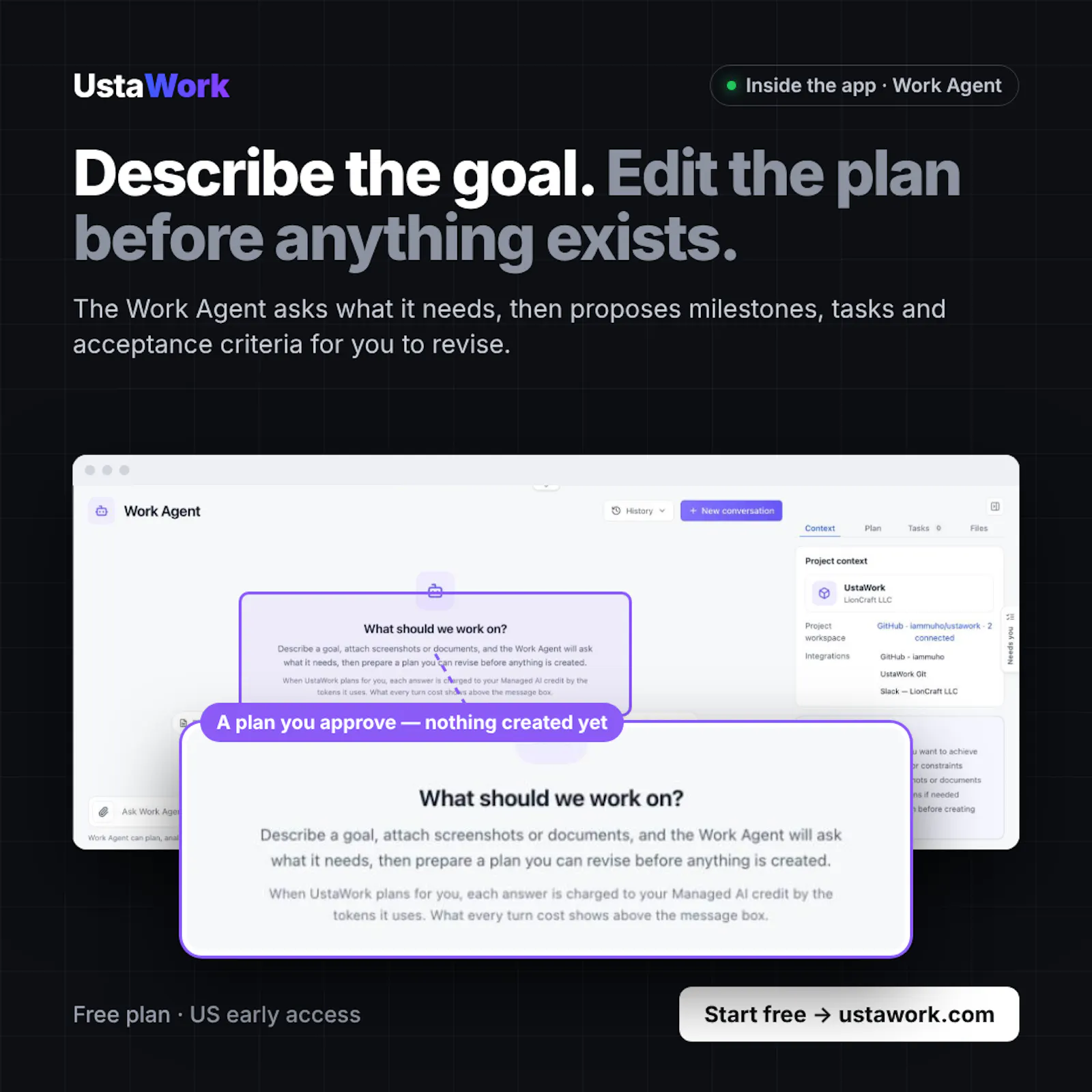 Autonomous work you approve · UstaWork screenshot 4