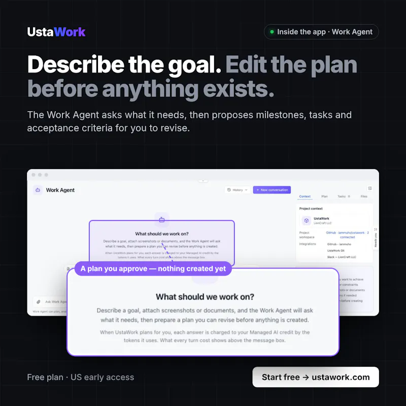 Autonomous work you approve · UstaWork screenshot 4