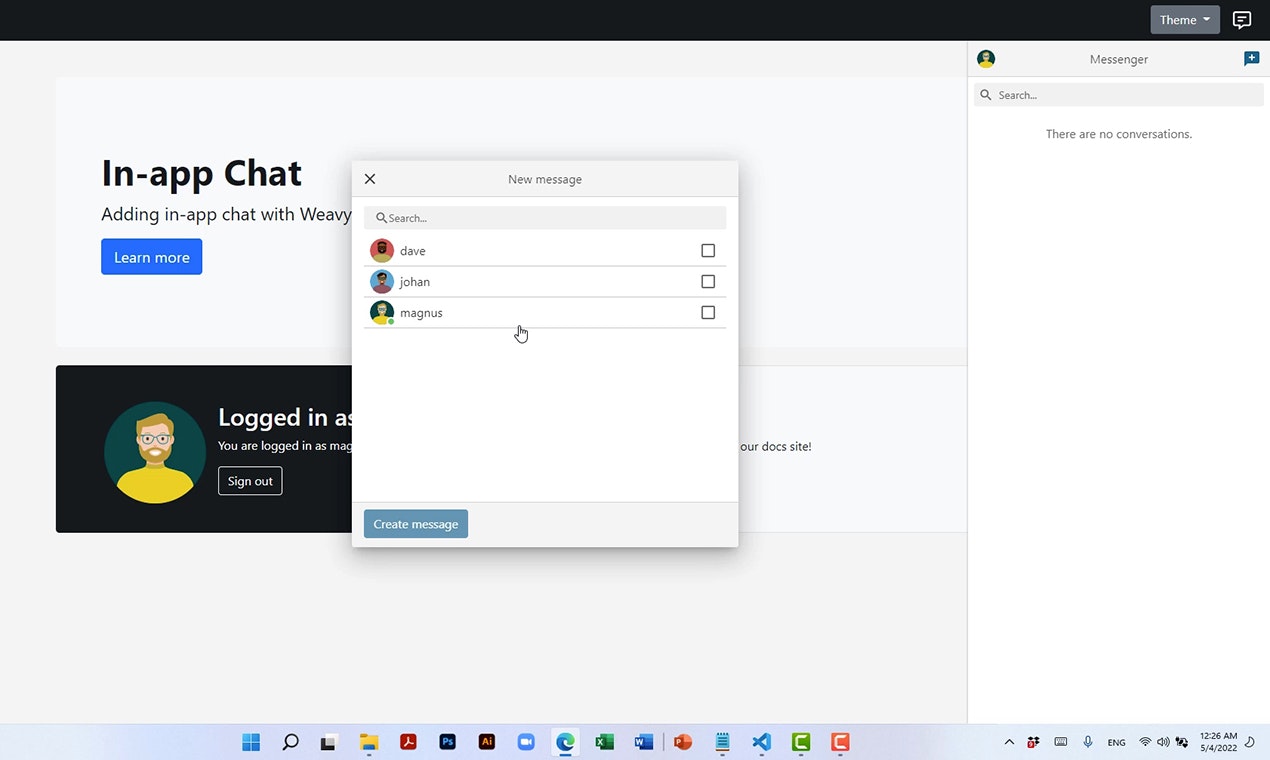 Weavy In-App Chat - Добавьте чат в приложении к вашему продукту за считанные минуты, а не месяцы медиа 3