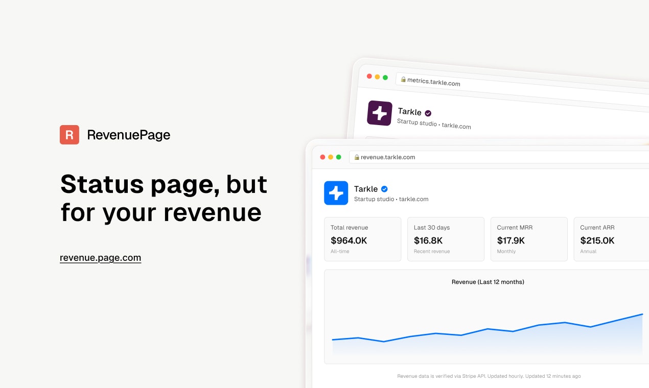 RevenuePage - Main screenshot showing features and interface
