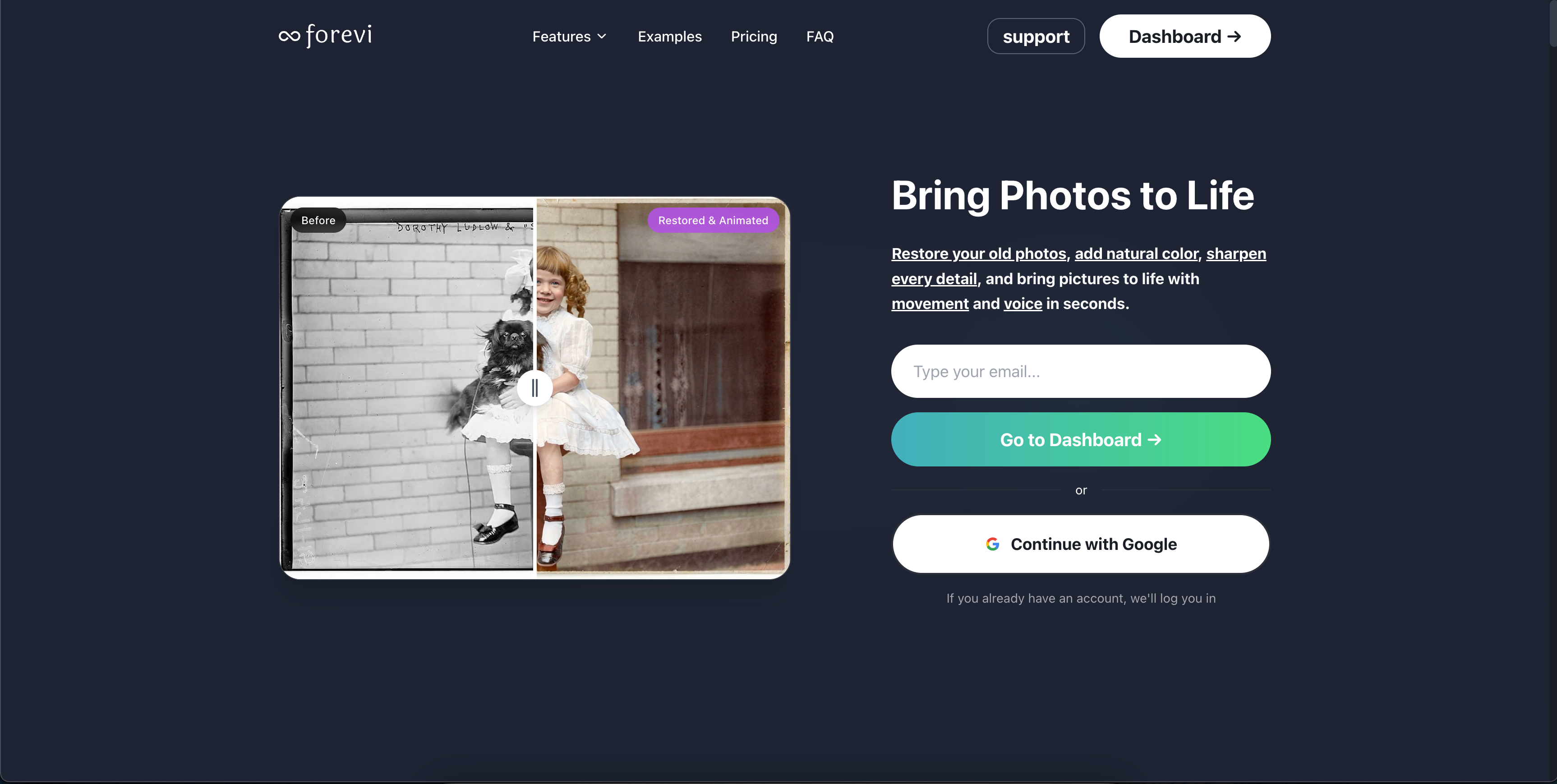 Forevi AI - Main product screenshot demonstrating key features and user interface
