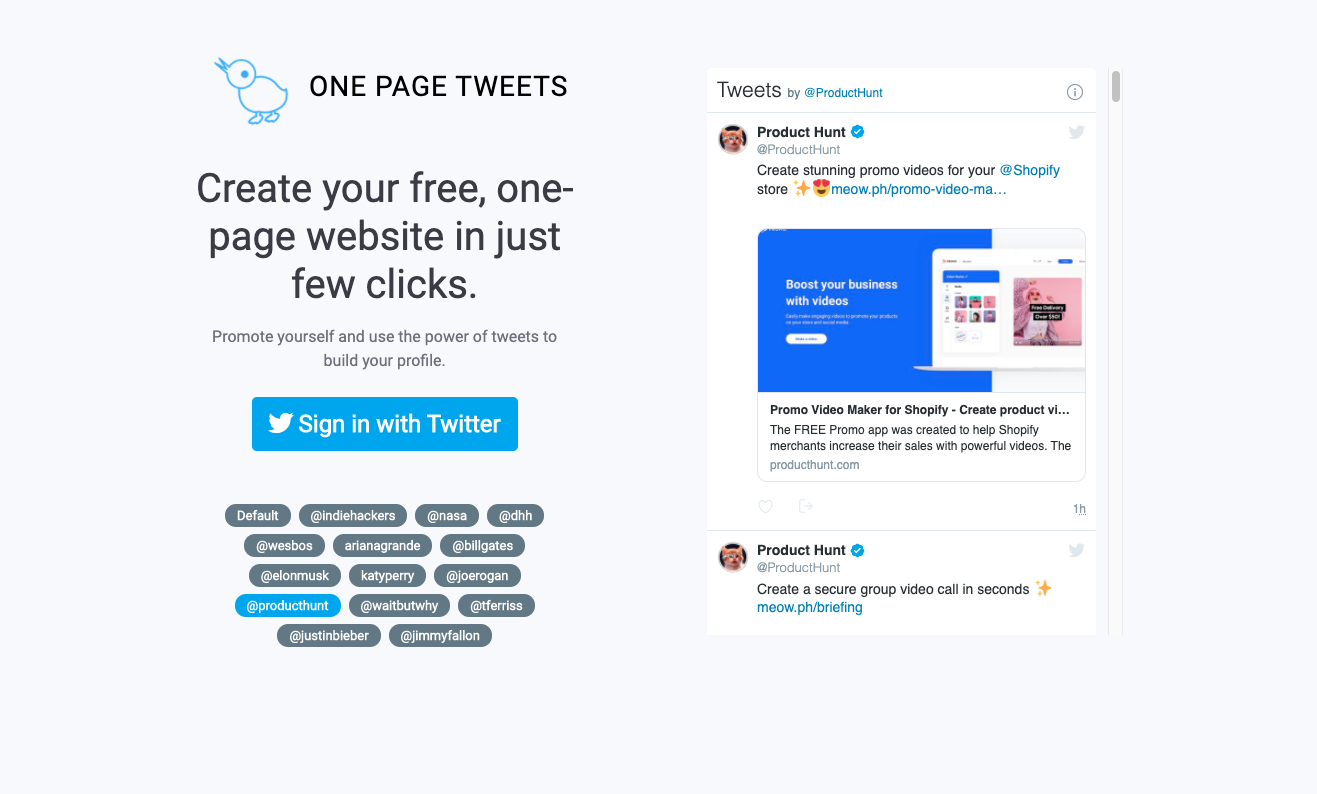 One Page Tweets gallery image