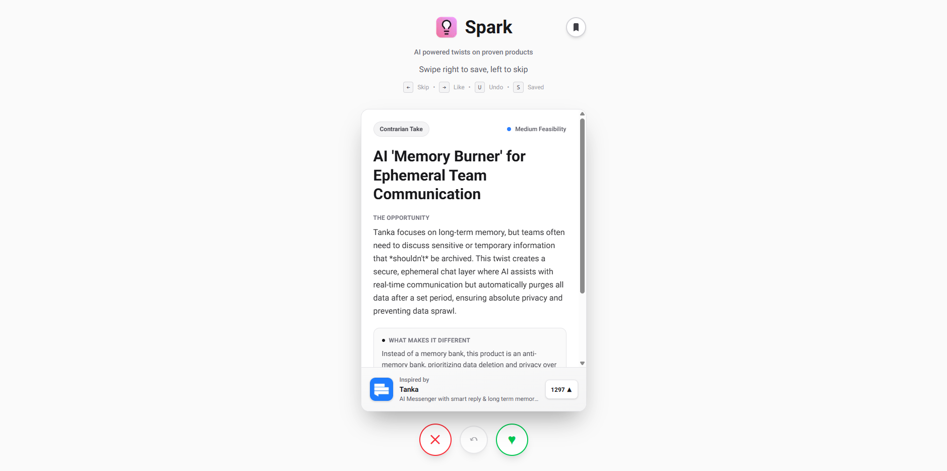 Spark - Main screenshot showing features and interface