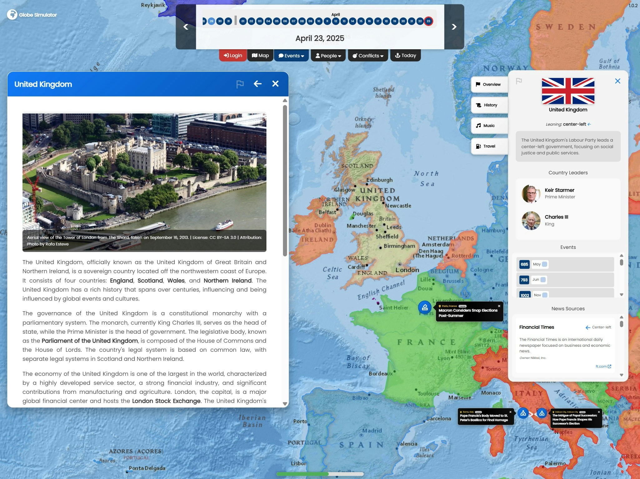 Média Simulateur de globe - Map-First News et IA Insights 1