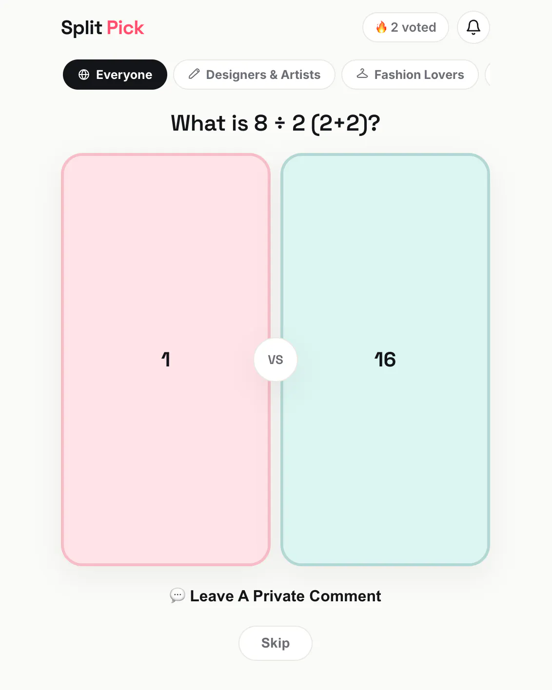 Split Pick — put it to a vote gallery image