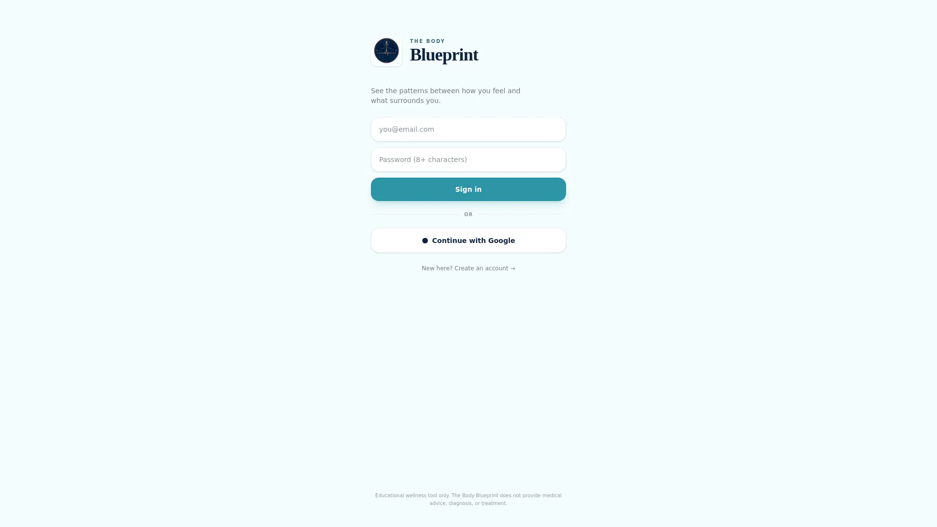 Dashboard — The Body Blueprint gallery image