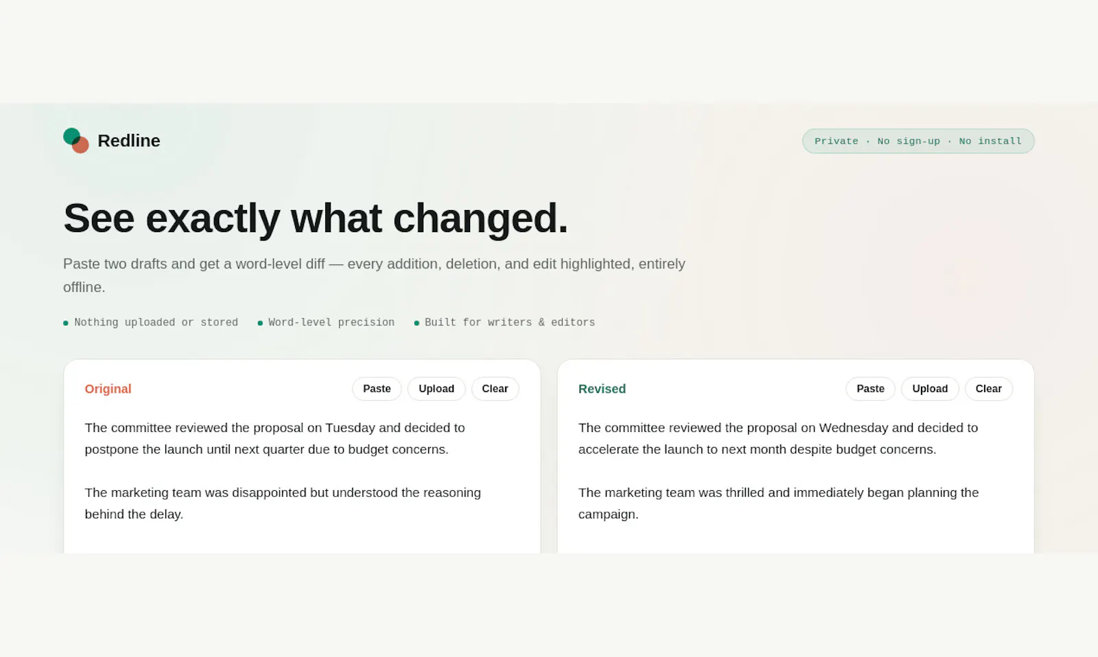 Draft Diff & Revision Checker screenshot 1