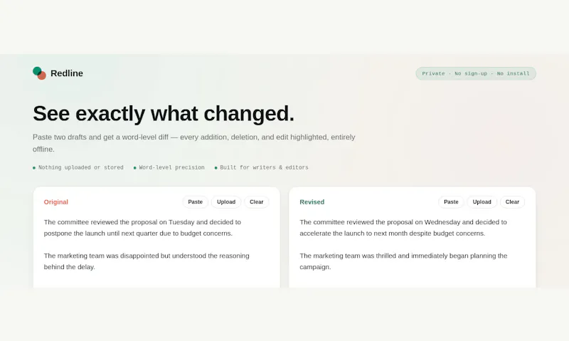 Draft Diff & Revision Checker screenshot 1