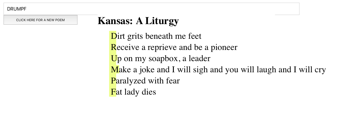 Acrostic Beat Poem Generator