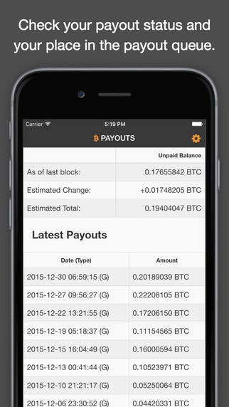 Eligius Bitcoin Mining Pool App for iOS & Android gallery image