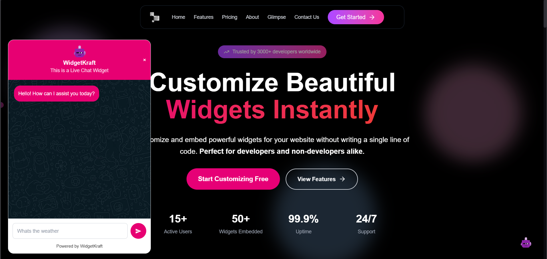 WidgetKraft - Main product screenshot demonstrating key features and user interface