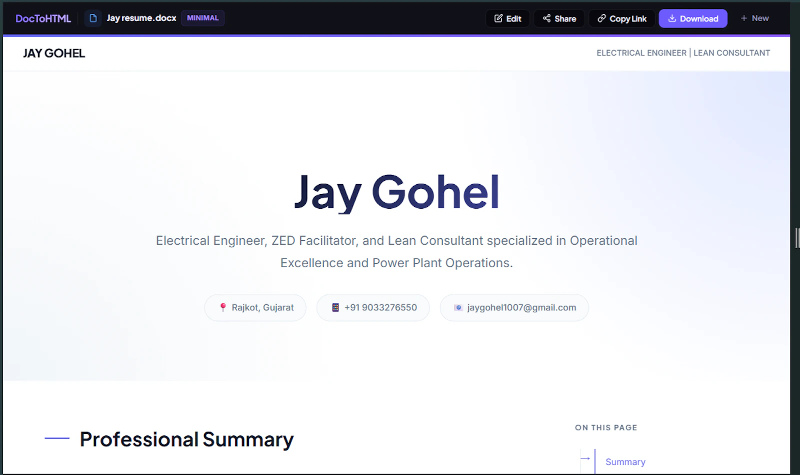 DocToHTML screenshot 4