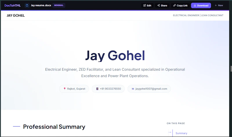 DocToHTML screenshot 4