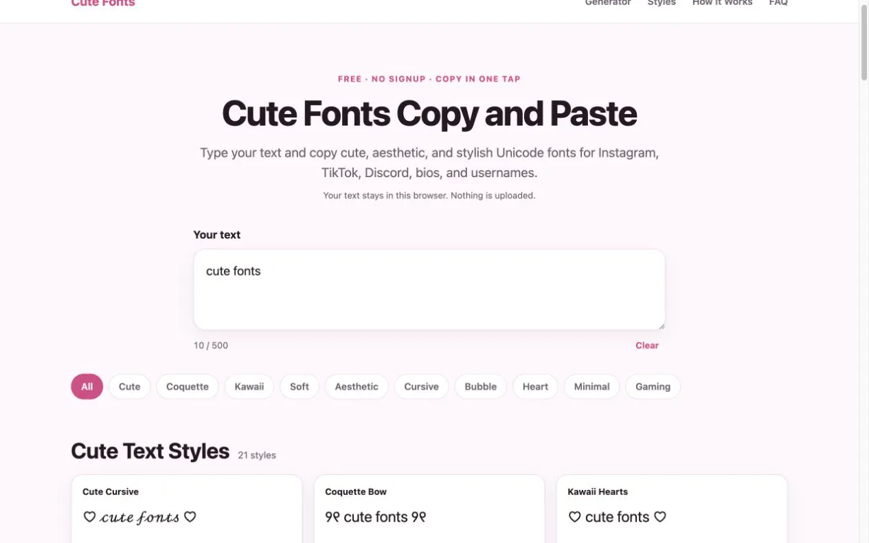 Cute Fonts Generator gallery image