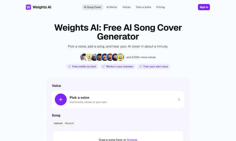 Weights AI: AI Song Cover Generator screenshot 1
