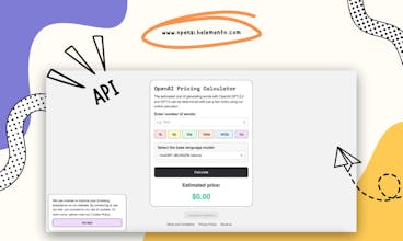 OpenAI ChatGPT API Pricing Calculator gallery image