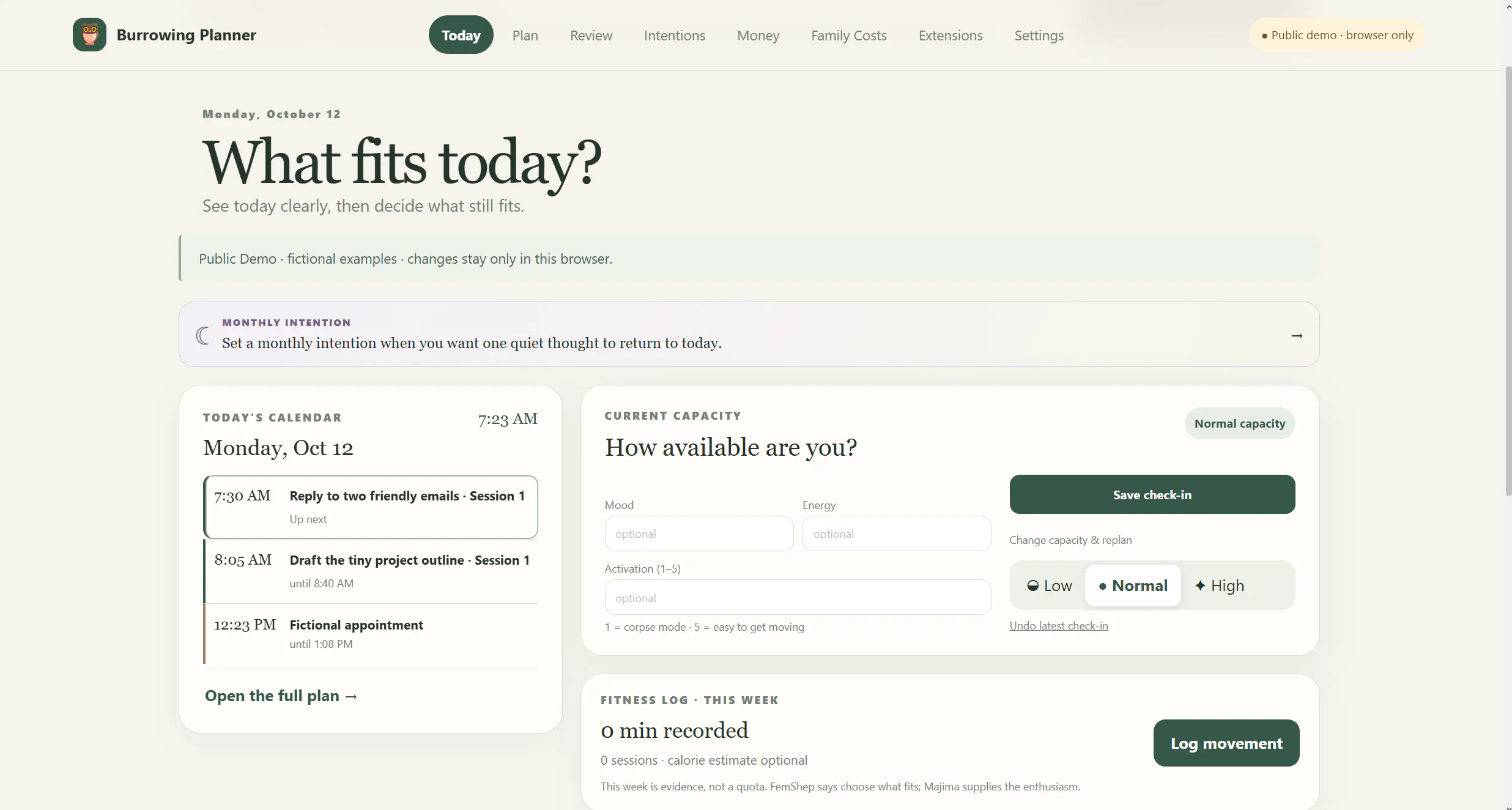 Burrowing Planner Demo gallery image
