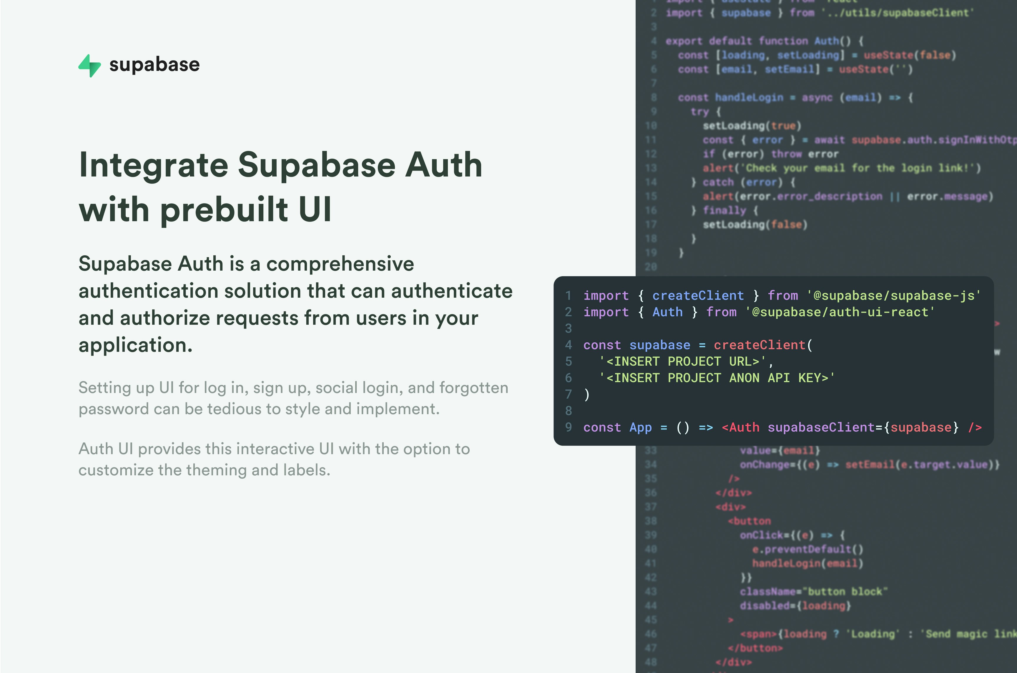 REACT的预先建造的auth UI media 3