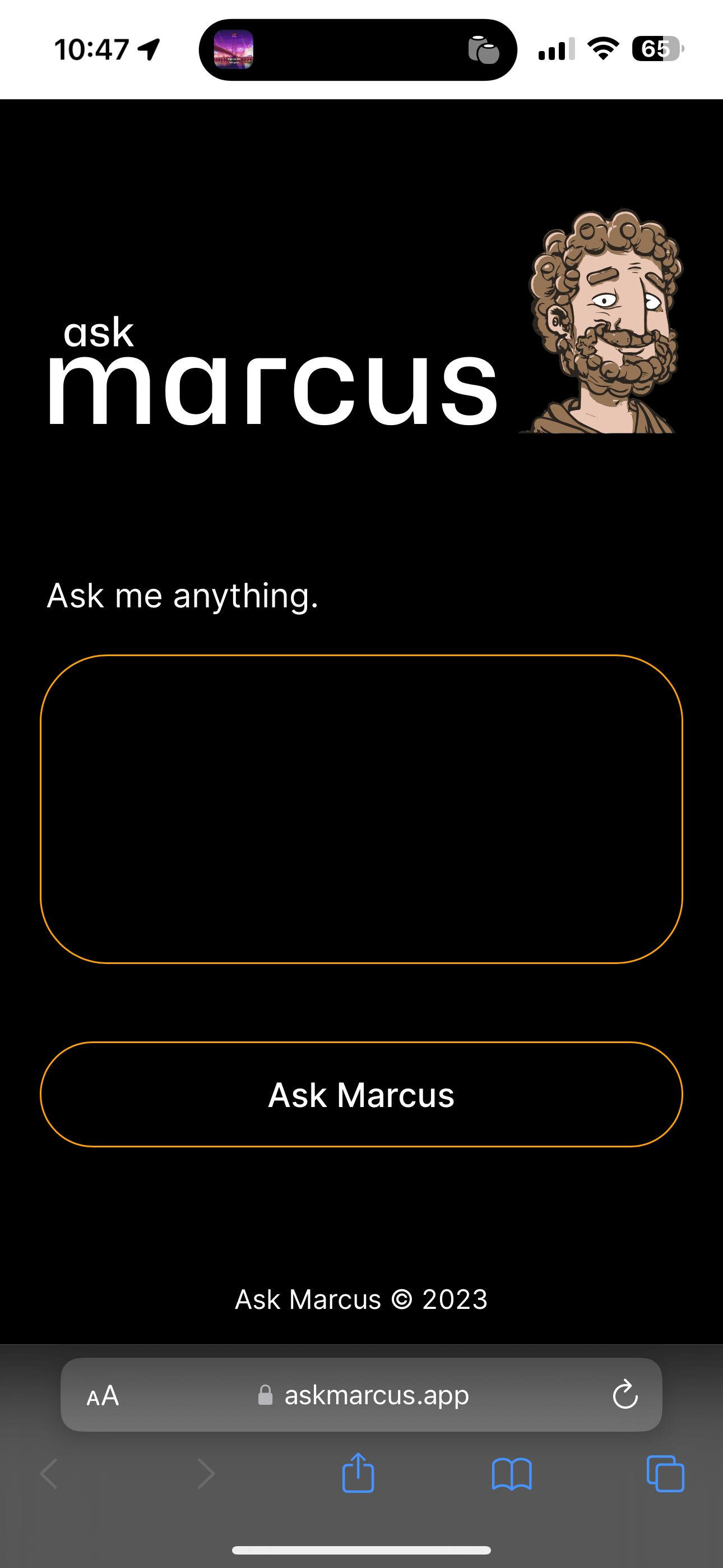 وسائط اسأل ماركوس - التواصل مع Marcus Aurelius من خلال Chatgpt's AI chatbot. 2