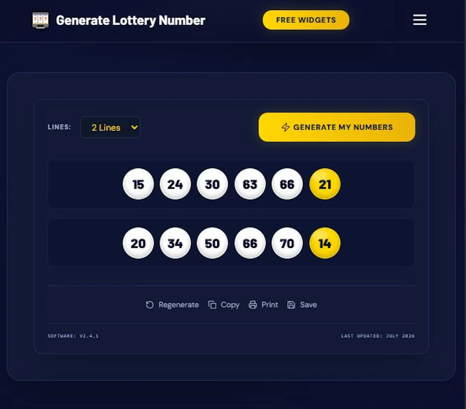 Generate Lottery Number screenshot 3
