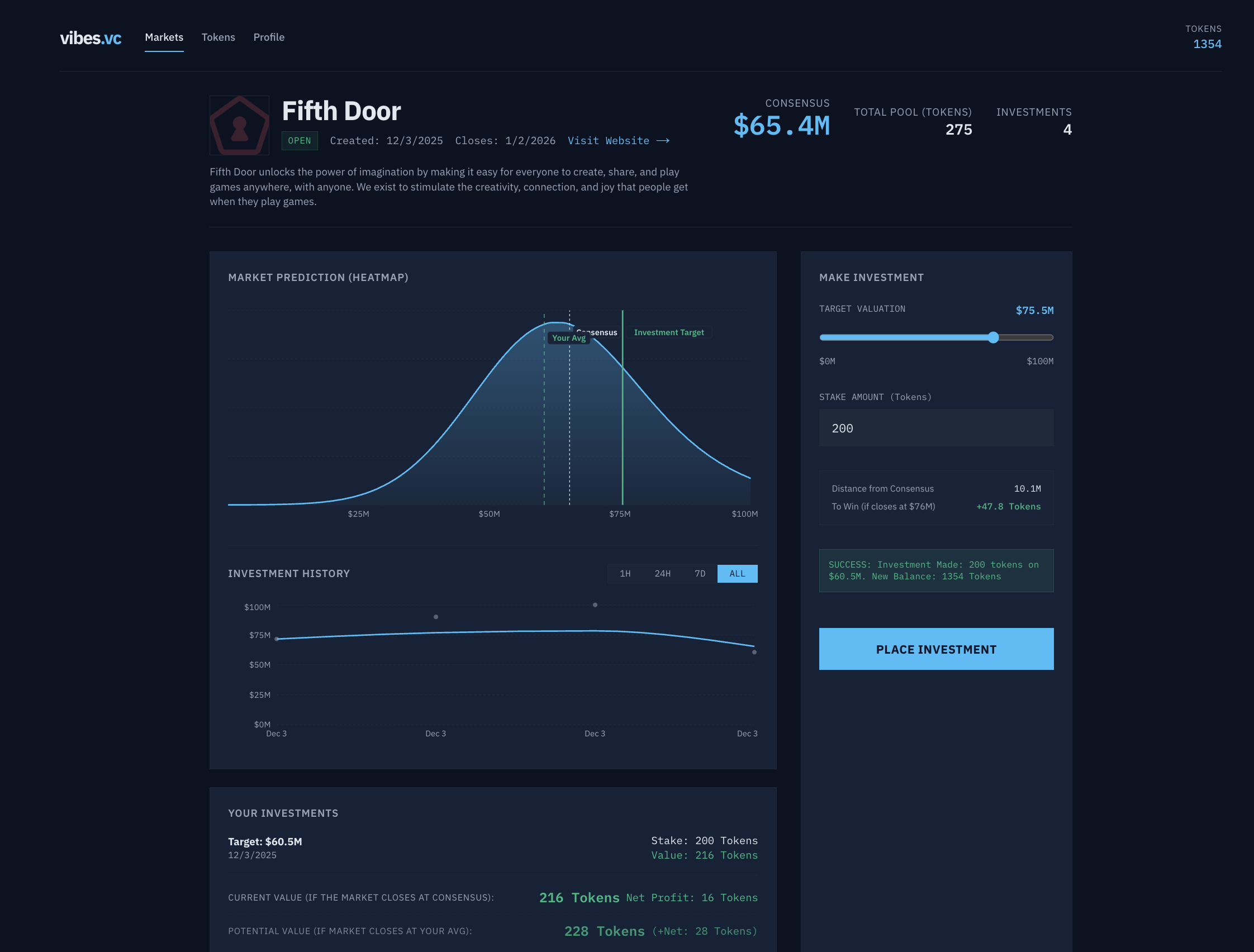 vibes.vc - Main product screenshot demonstrating key features and user interface