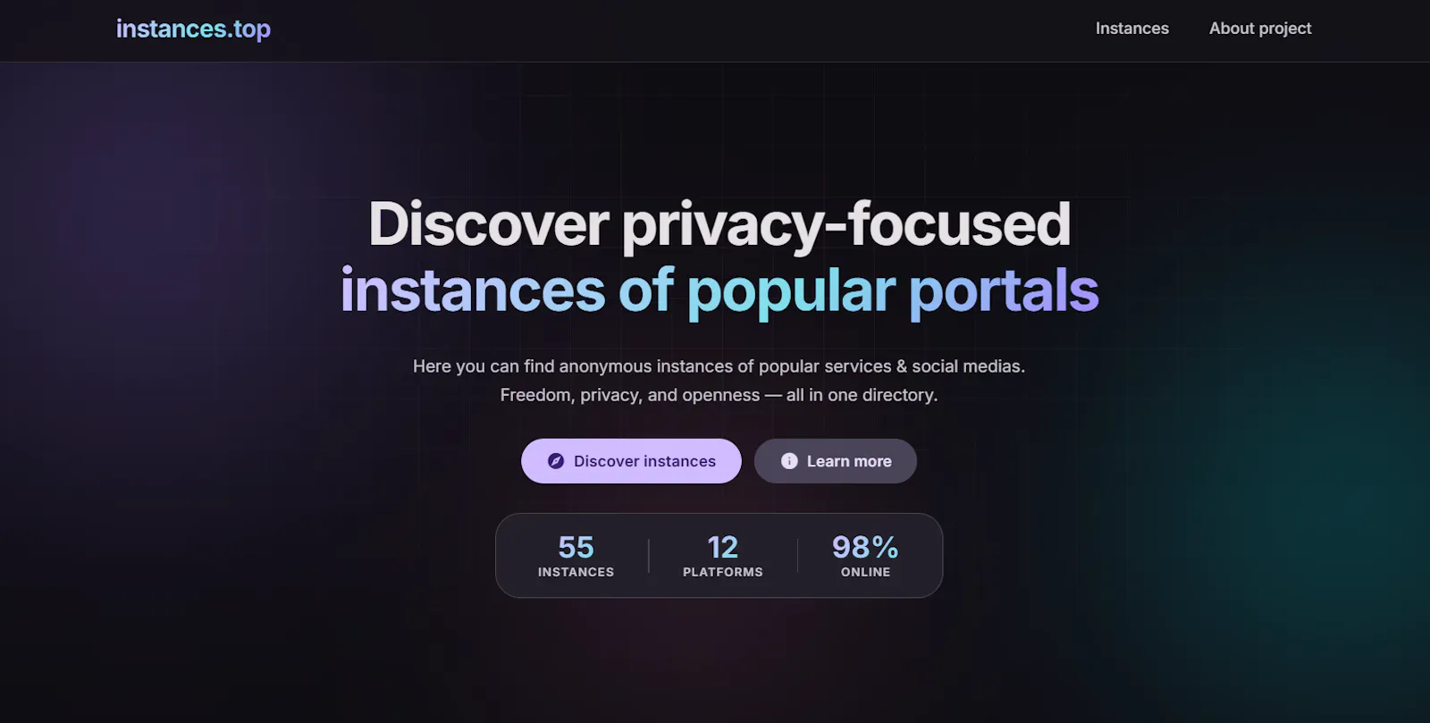instances.top screenshot 1
