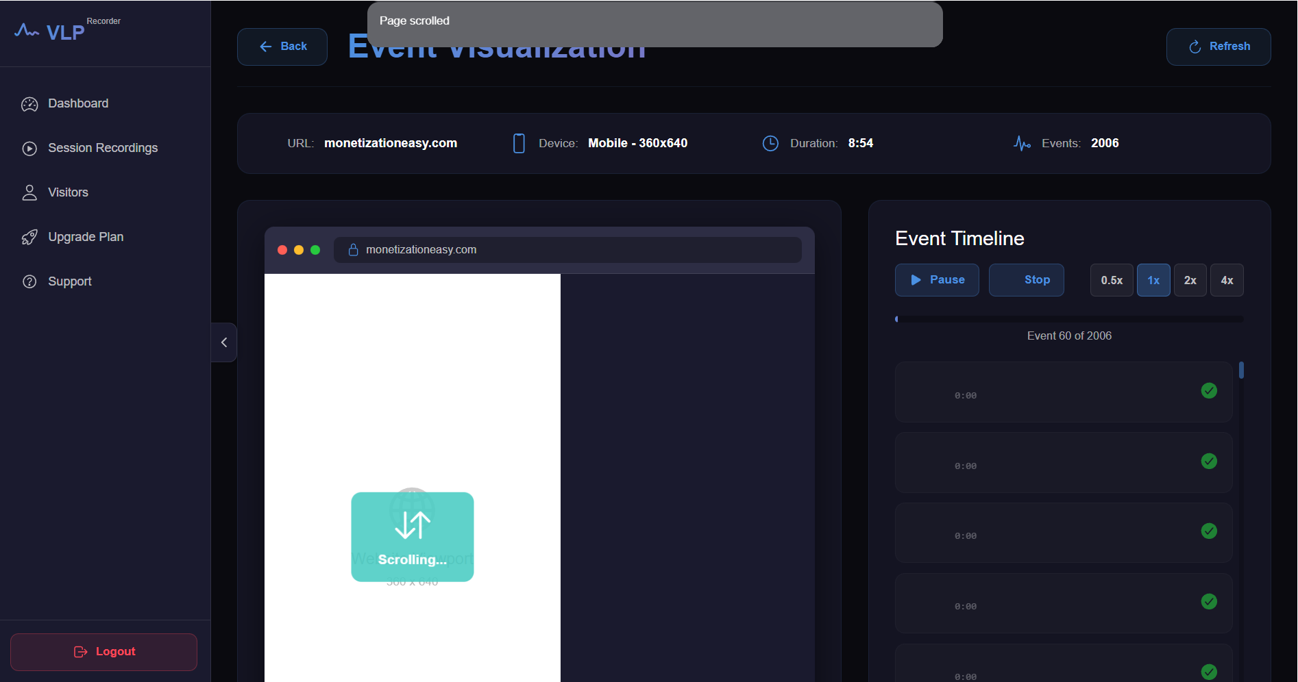 VLP Recorder - Screenshot 4 showing product features and functionality