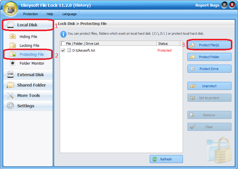 Verrouillage du fichier Ukeysoft media 4