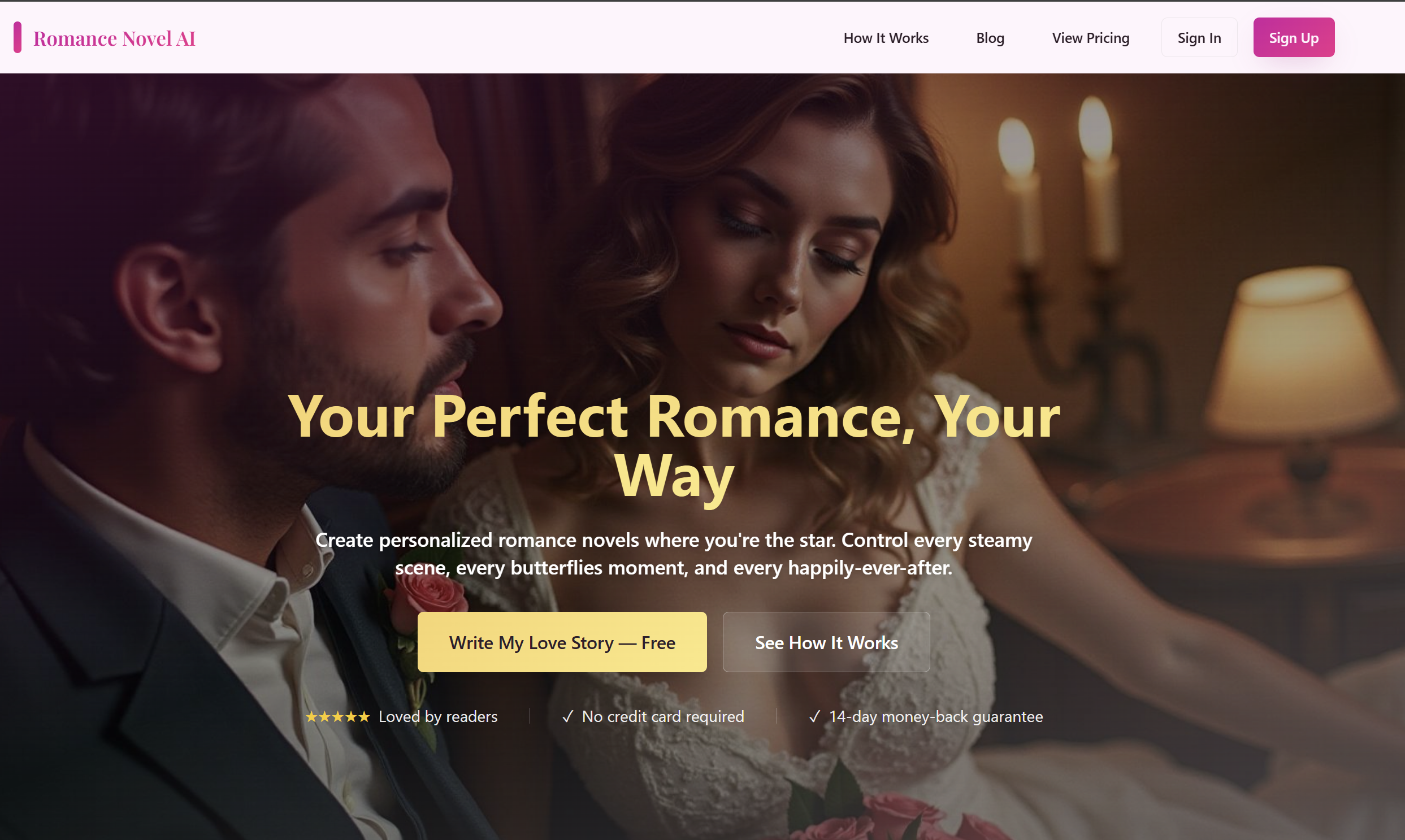 Romance Novel AI - Main product screenshot demonstrating key features and user interface