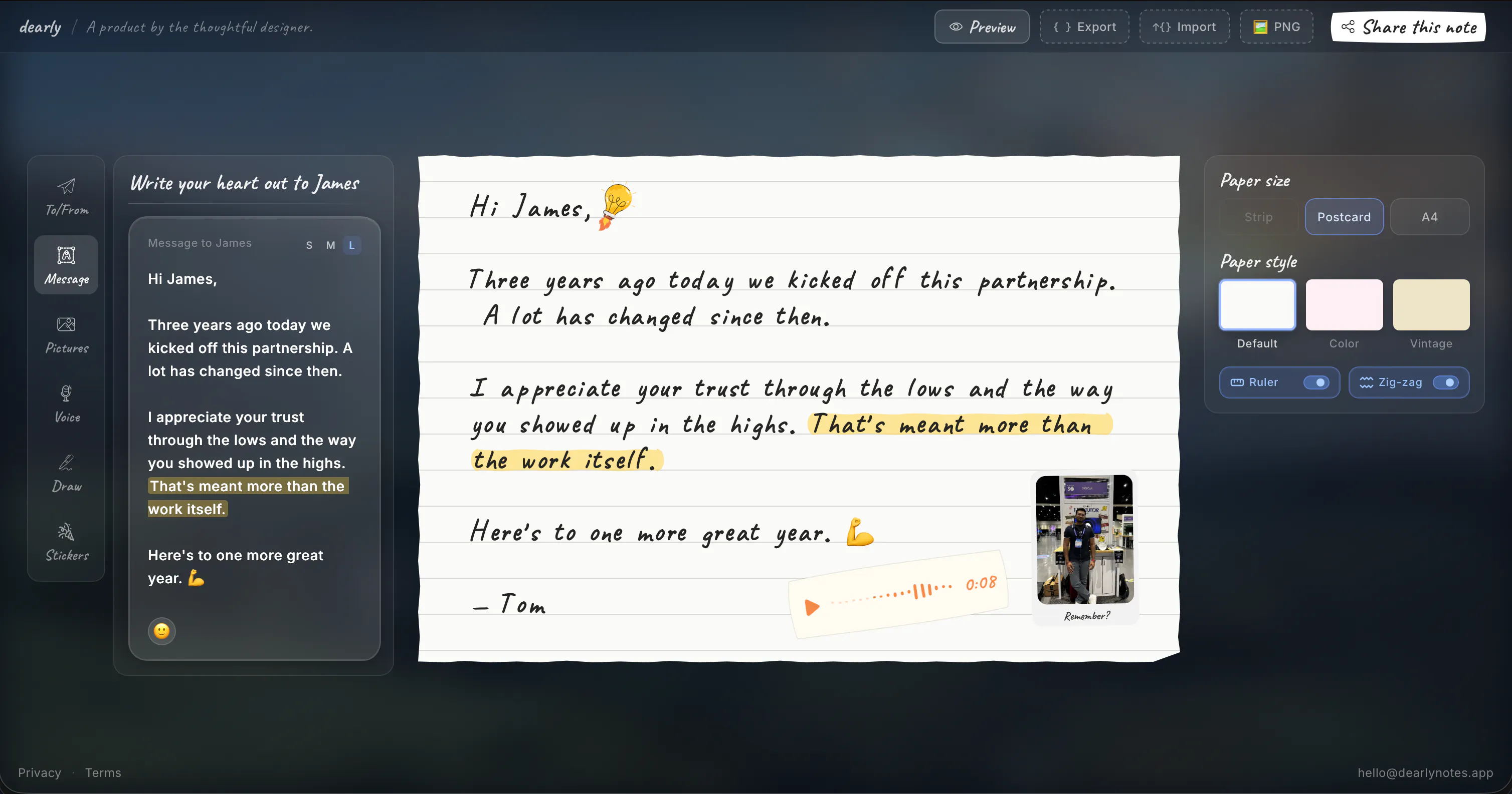 Dearly — Notes that feel personal gallery image